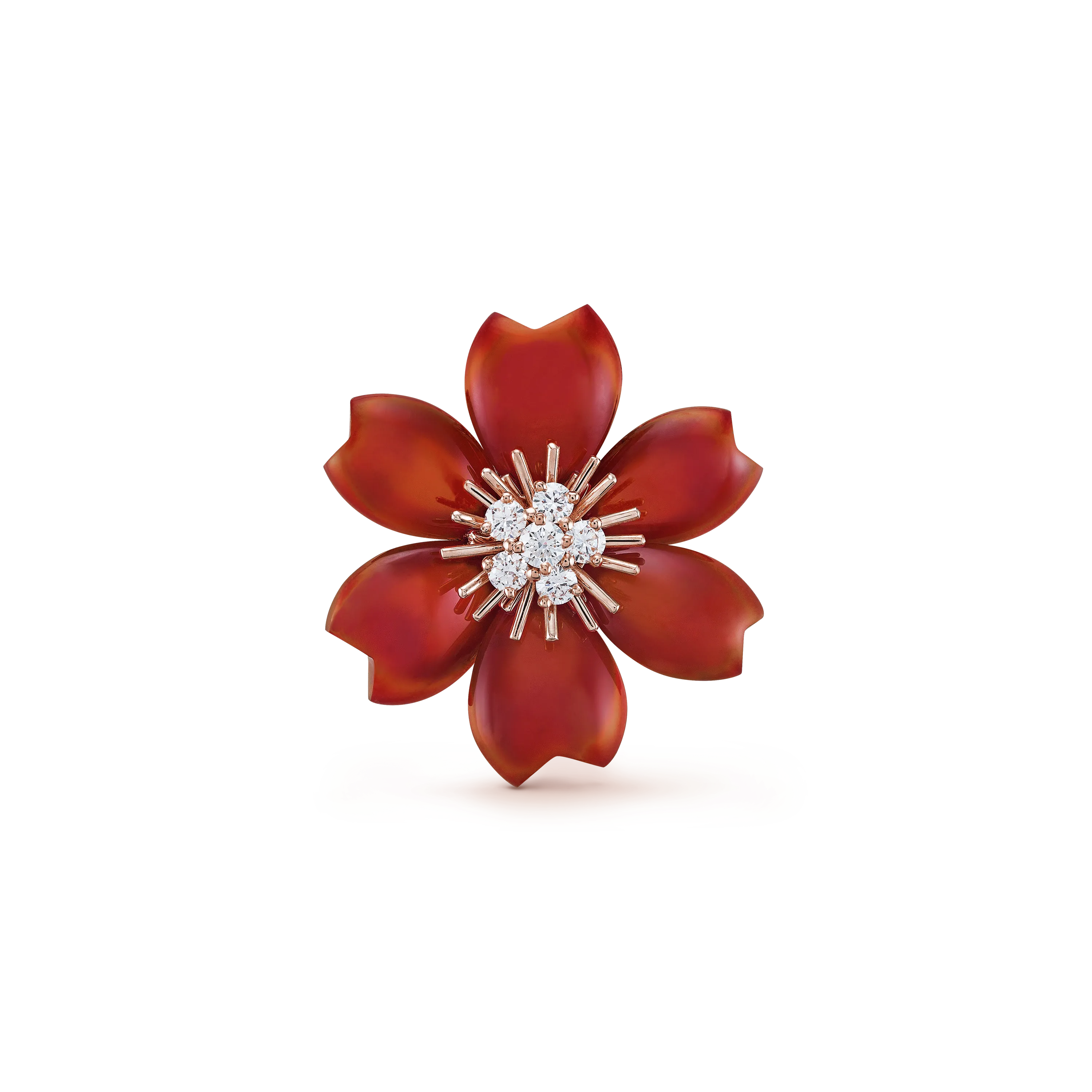 Rose de Noël clip pendant, small model  rose gold