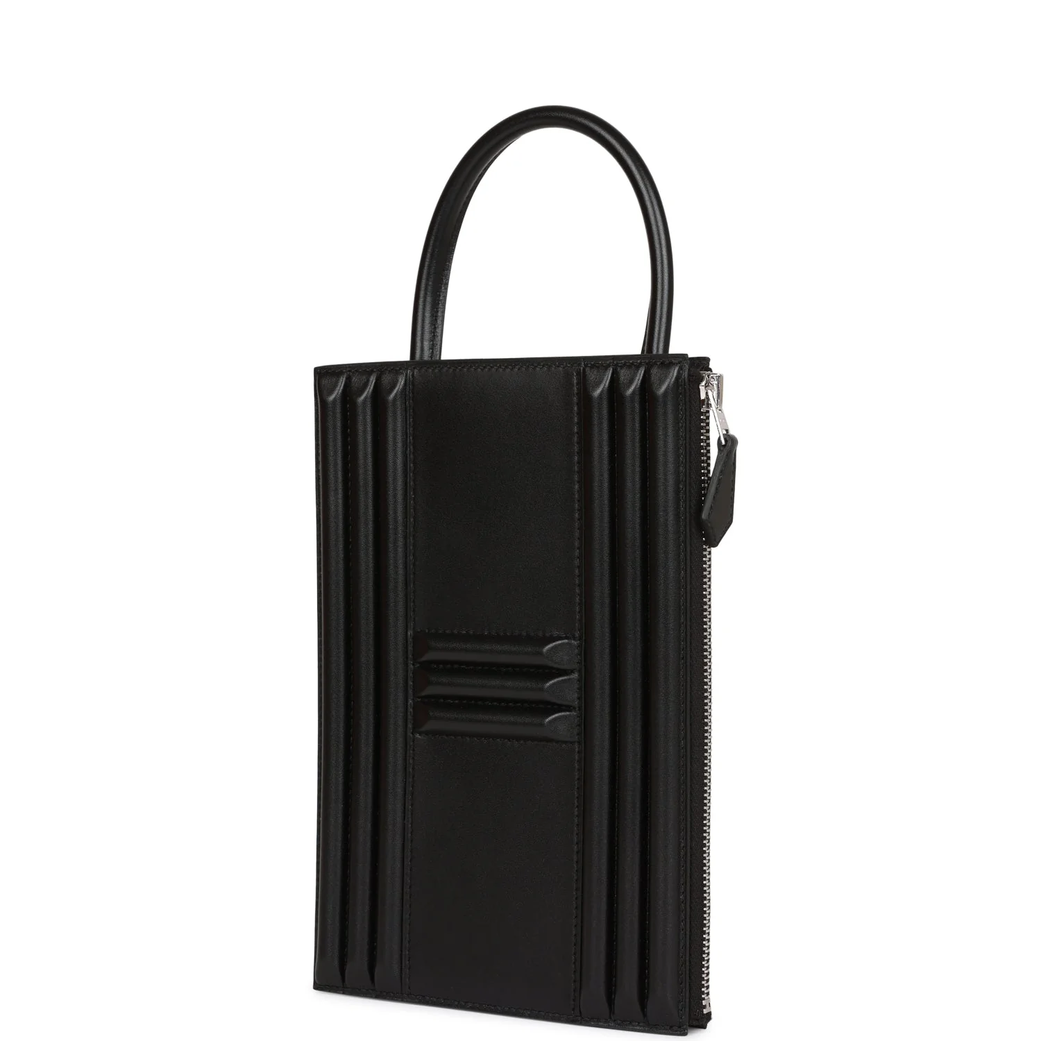 Hermes Cadena Lock Bag Black Tadelakt Palladium Hardware