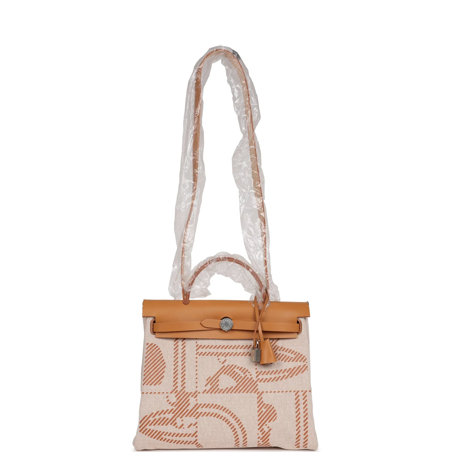 Hermes Herbag Zip PM 31 Brides de Gala Toile H Berline Natural Sable Palladium Hardware