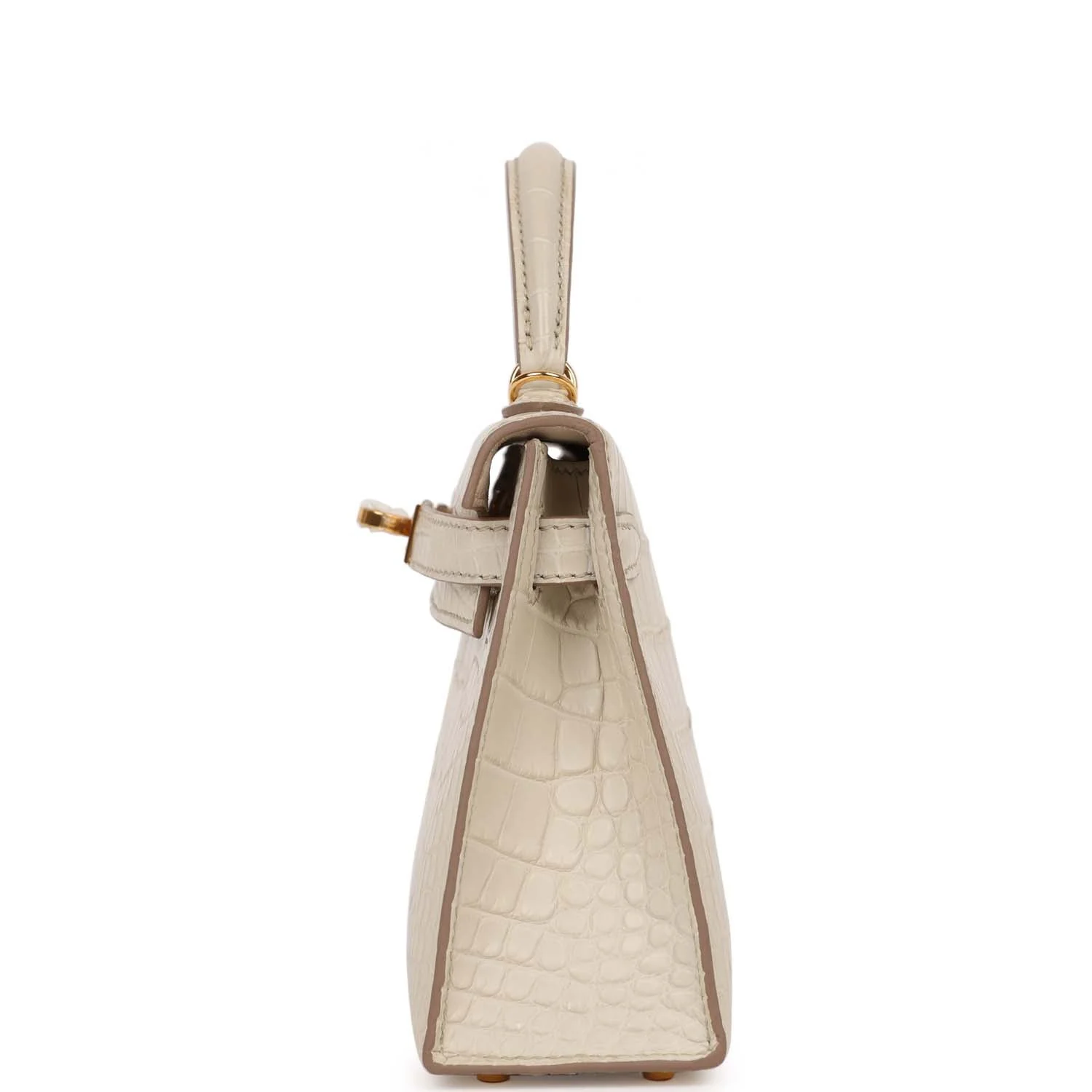 Hermes Kelly Sellier 20 Beton Mate Alligator Gold Hardware