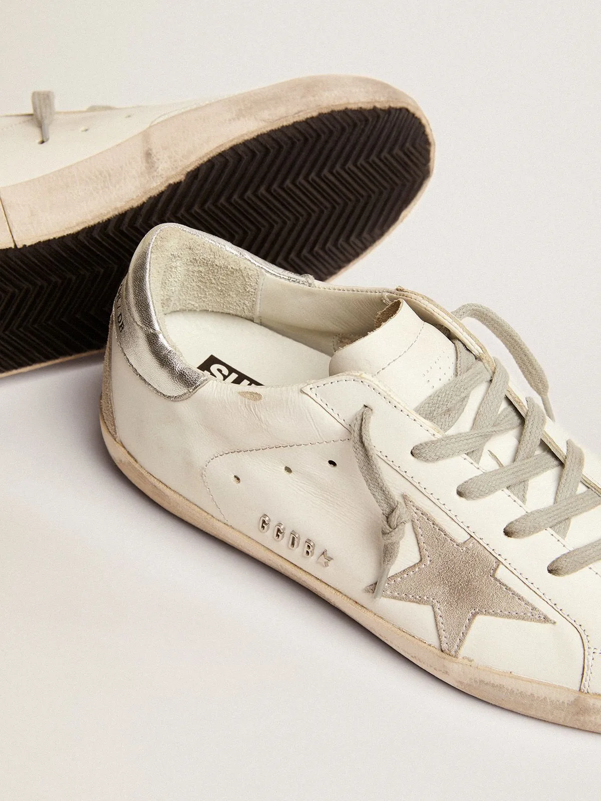 Super-Star sneakers with silver-coloured heel tab and metal stud lettering