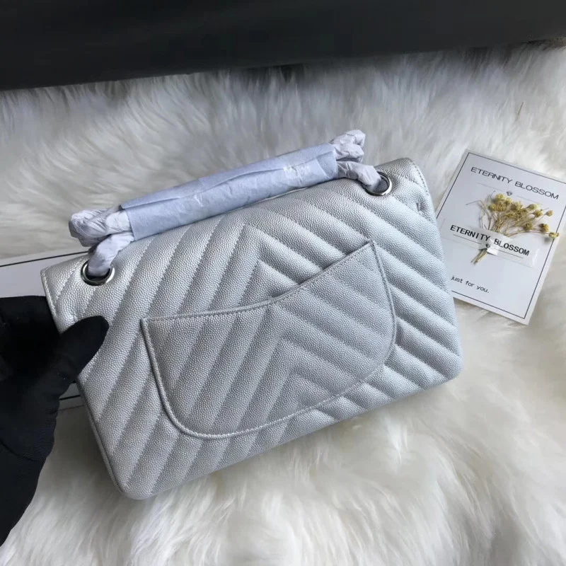 Chanel Chevron Caviar Calfskin Class-Flap Bag A01112