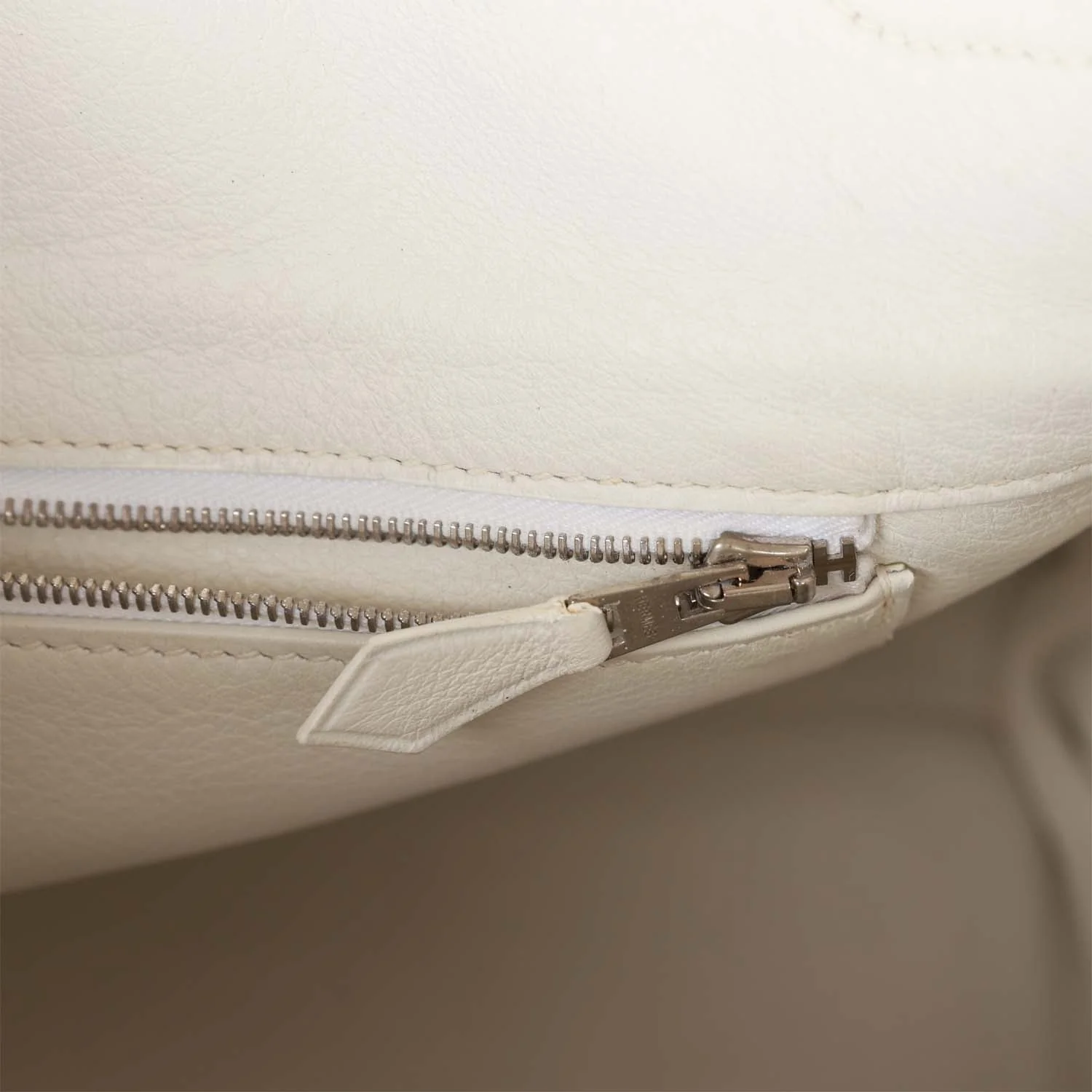 Pre-owned Hermes Birkin 35 White Gulliver and Toile H Palladium Hardware