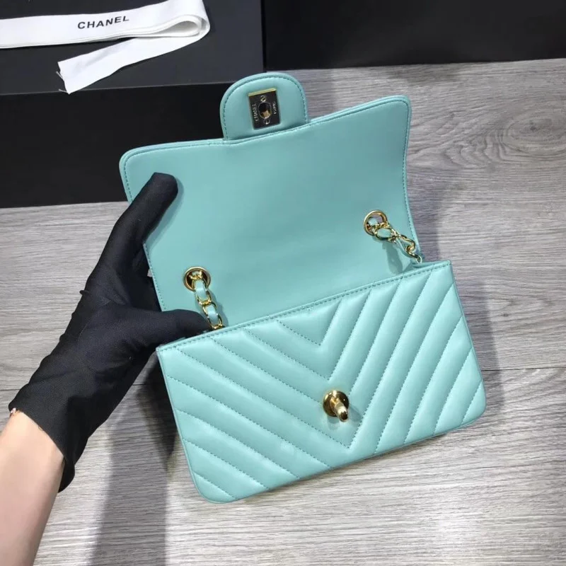 Chanel Chevron Lambskin 20Cm Class-Flap Bag 1116