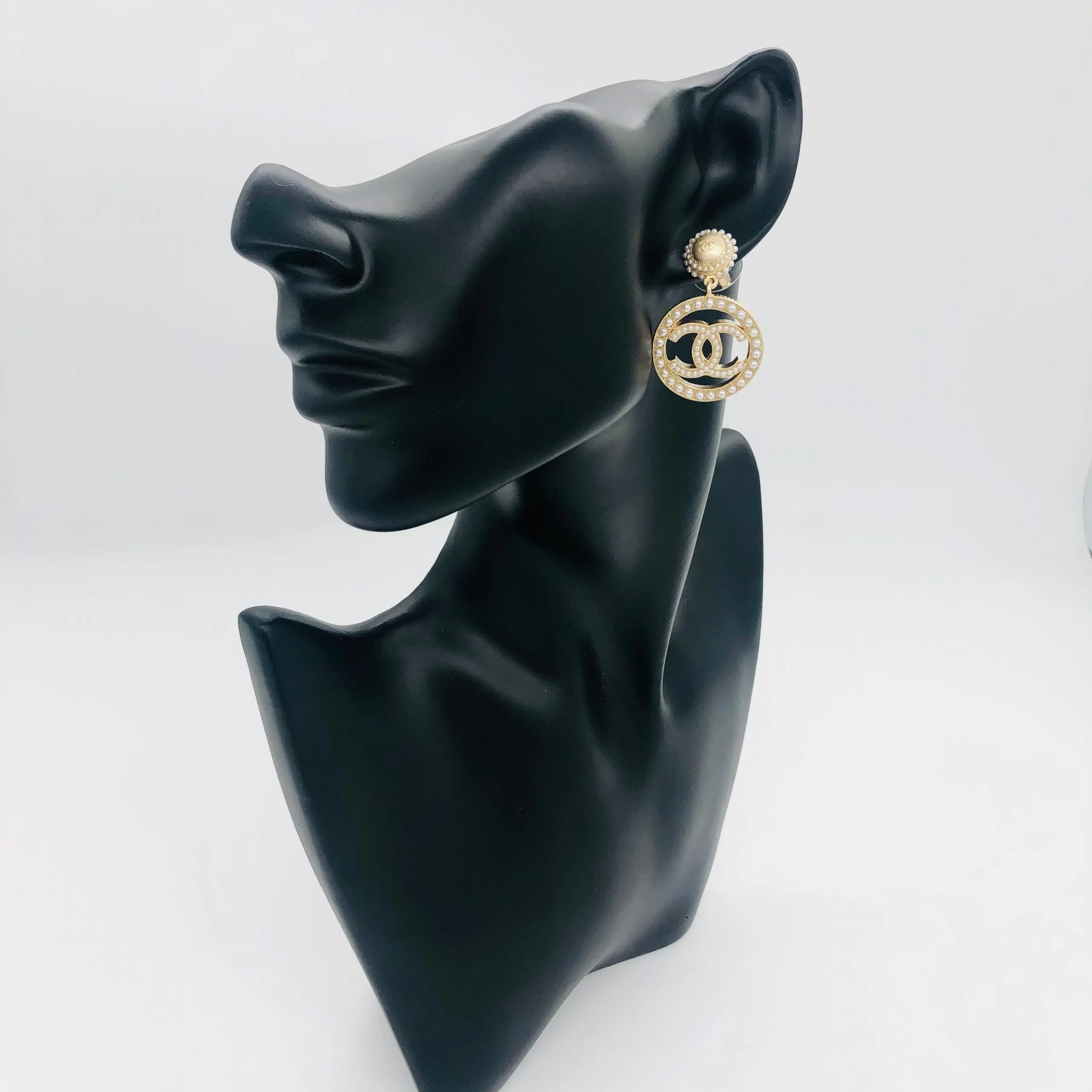 Contrast Chanel CC Earrings