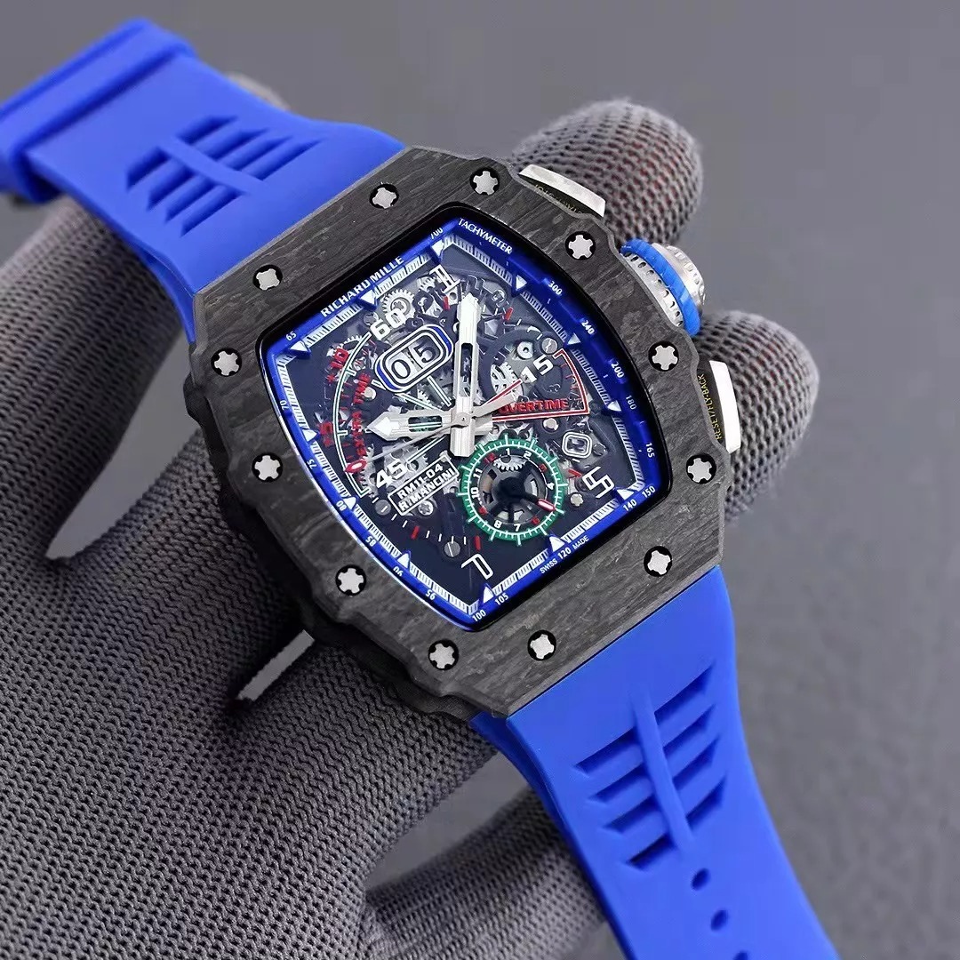 RM 11-03 Skeleton Blue Dial Black Bezel Blue Rubber Strap ZY 7750