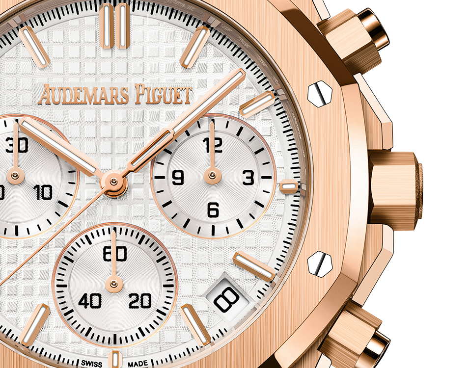 ROYAL OAK Pink Gold Silver-Toned Dial CHRONOGRAPH 41mm