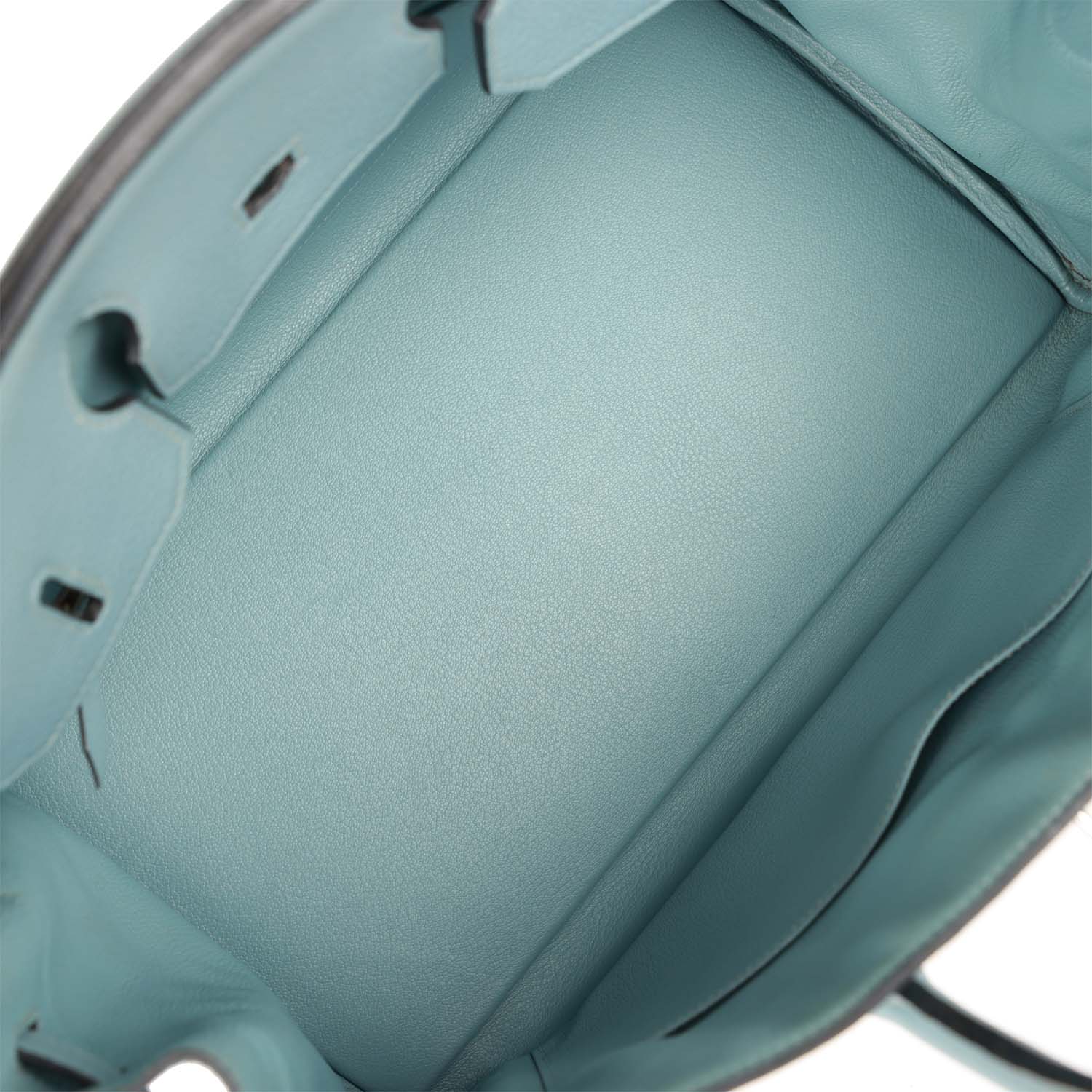 Pre-owned Hermes Birkin 35 Toile H and Ciel Clemence Palladium Hardware