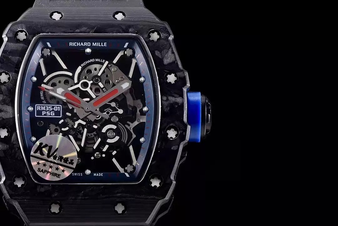 RM 35-01 Black Bezel Blue Dial Black Rubber Strap KV RUML3