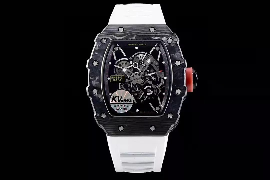 RM 35-01 Black Bezel Blue Dial White Rubber Strap KV RUML3