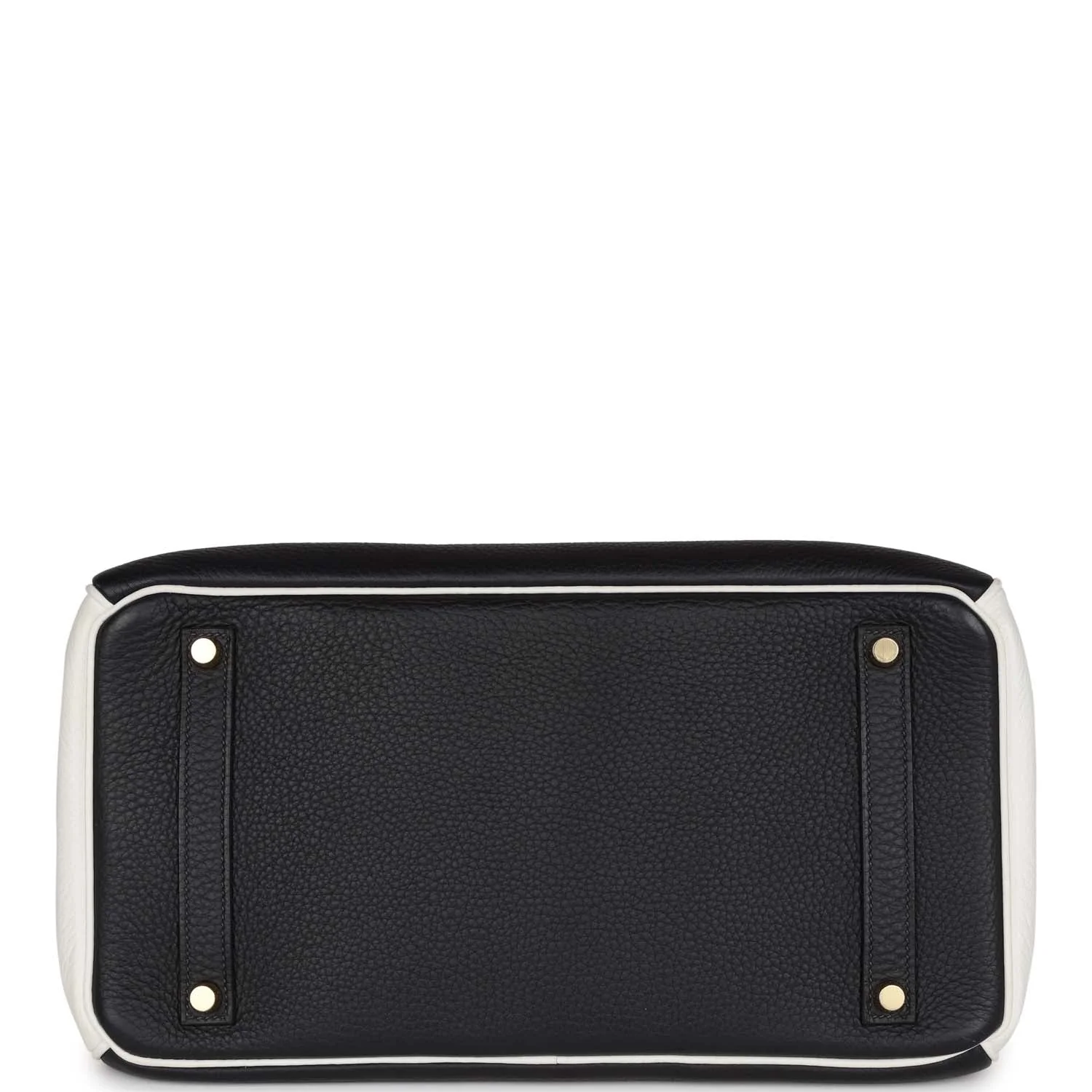 Pre-owned Hermes Special Order (HSS) Birkin 35 Black and White Clemence Gold Hardware