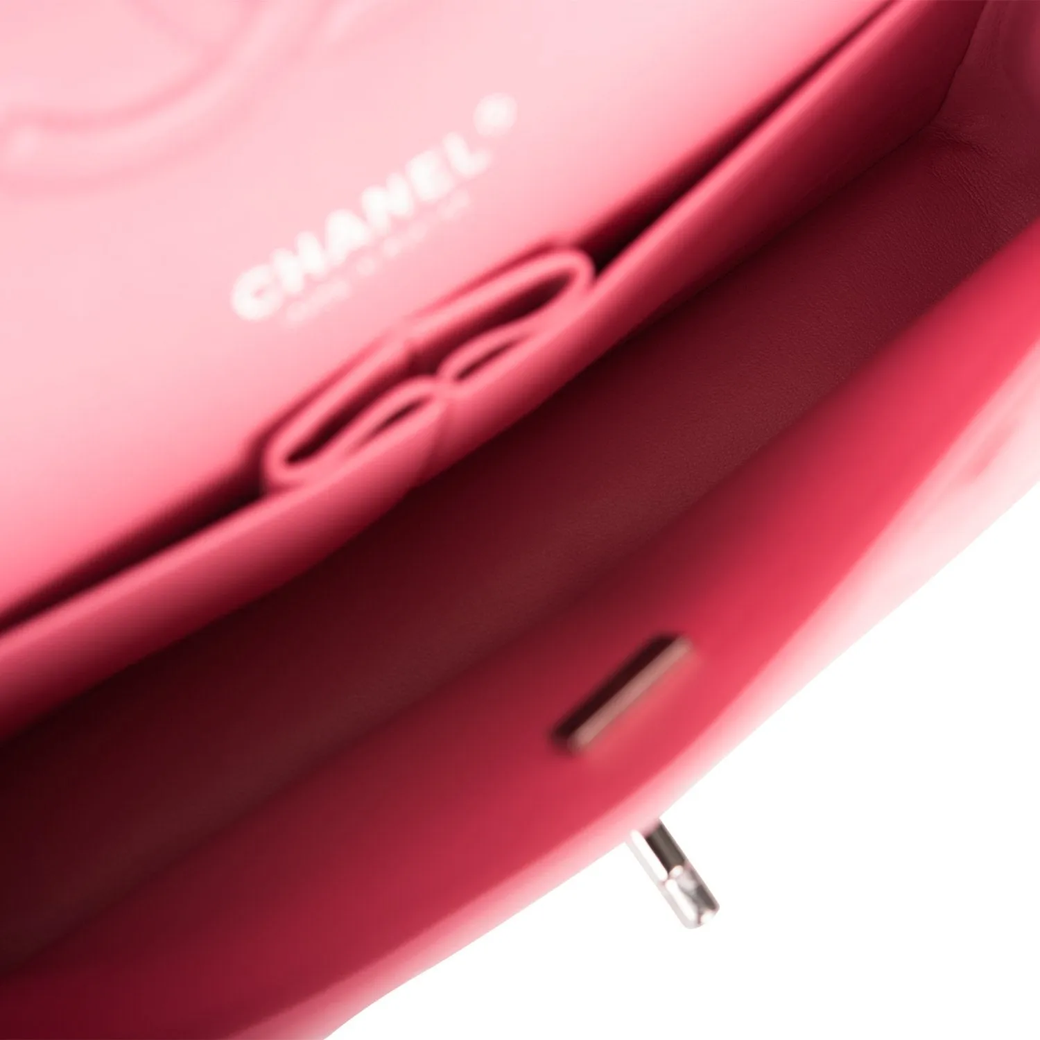 Medium Classic Double Flap Bag Rose Quilted Lambskin Silver Hardware