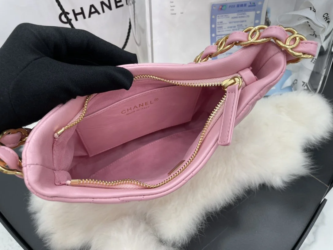Chanel Hobo Handbag Pink For Women, Women’s Bags 9.4in/24cm