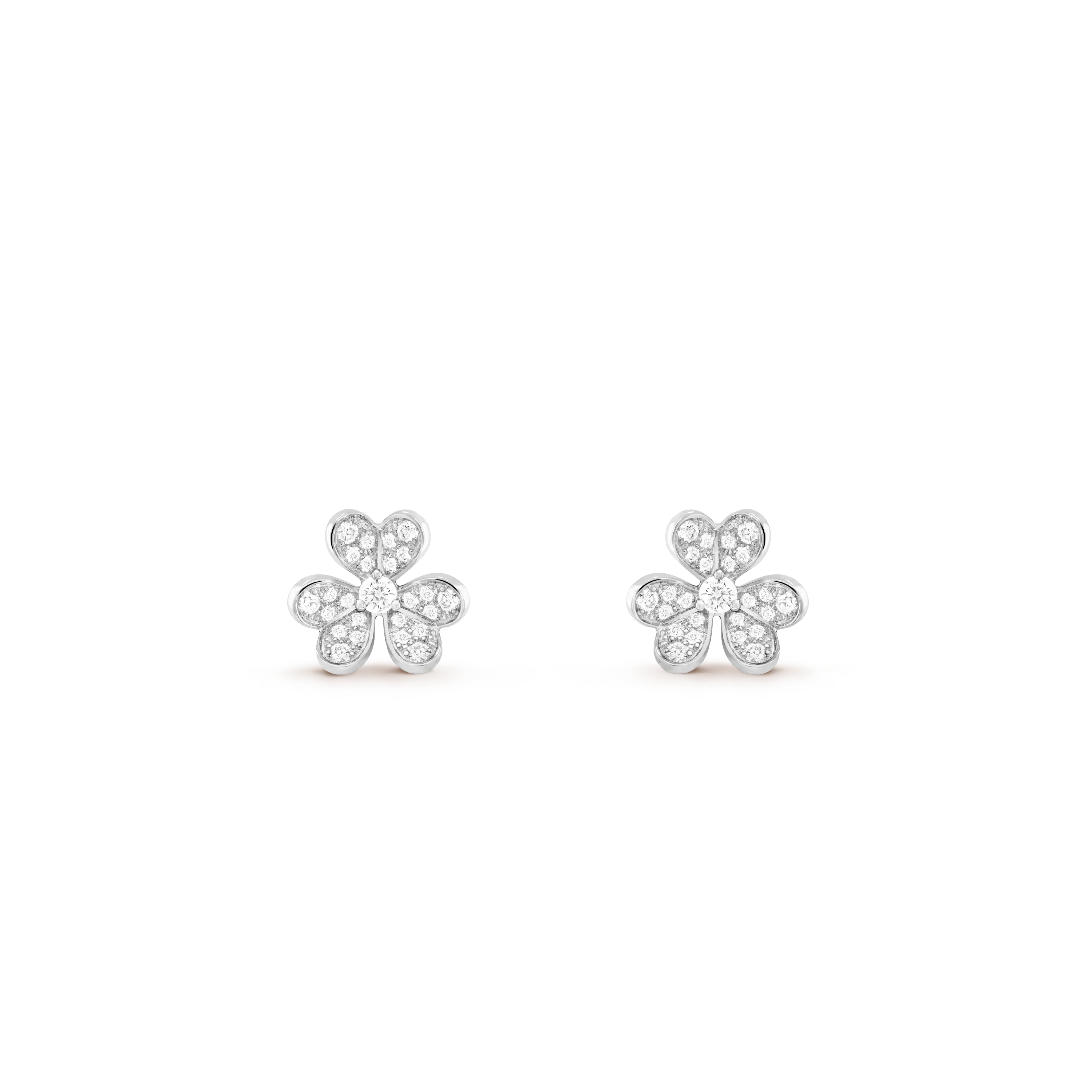 Frivole earrings, mini model white gold, Diamond