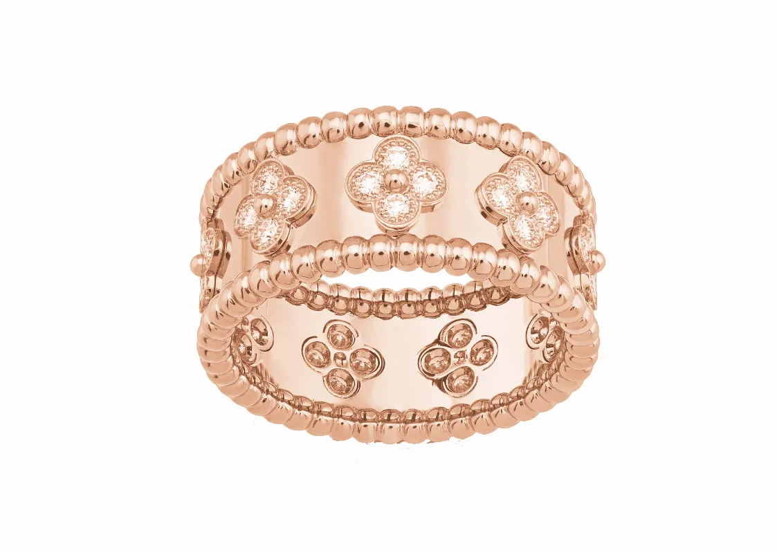 Perlée clovers ring