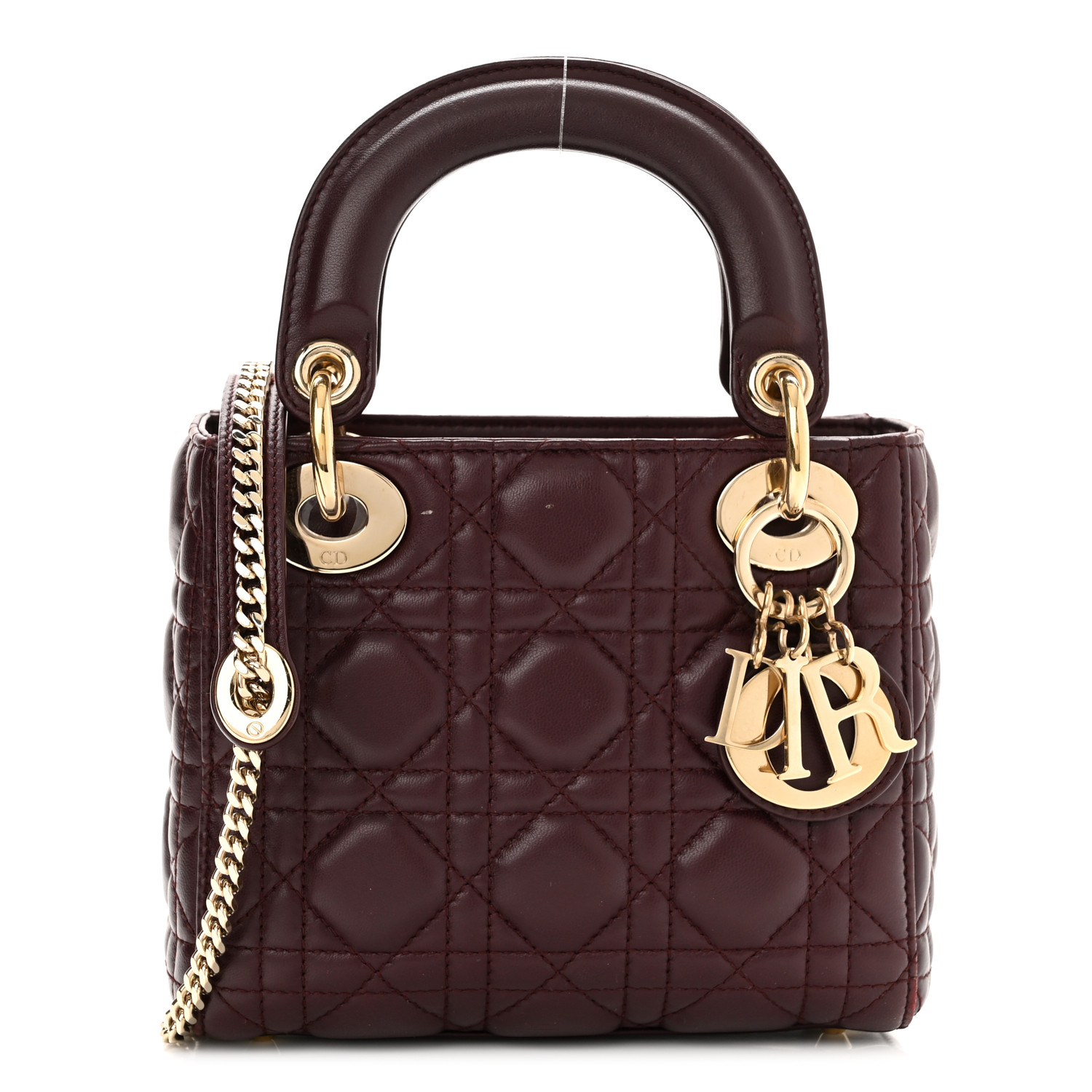 Lambskin Cannage Mini Lady Dior Plum