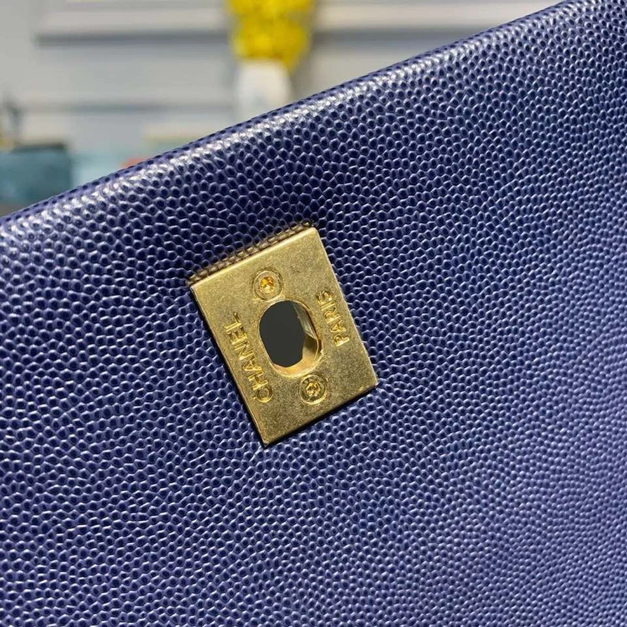 Chanel Large Flap Bag With Top Handle Blue For Women, Women’s Handbags, Shoulder And Crossbody Bags 11in/28cm A92991