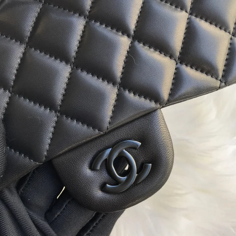 Chanel Lambskin 20Cm Class-Flap Bag 1116 Black