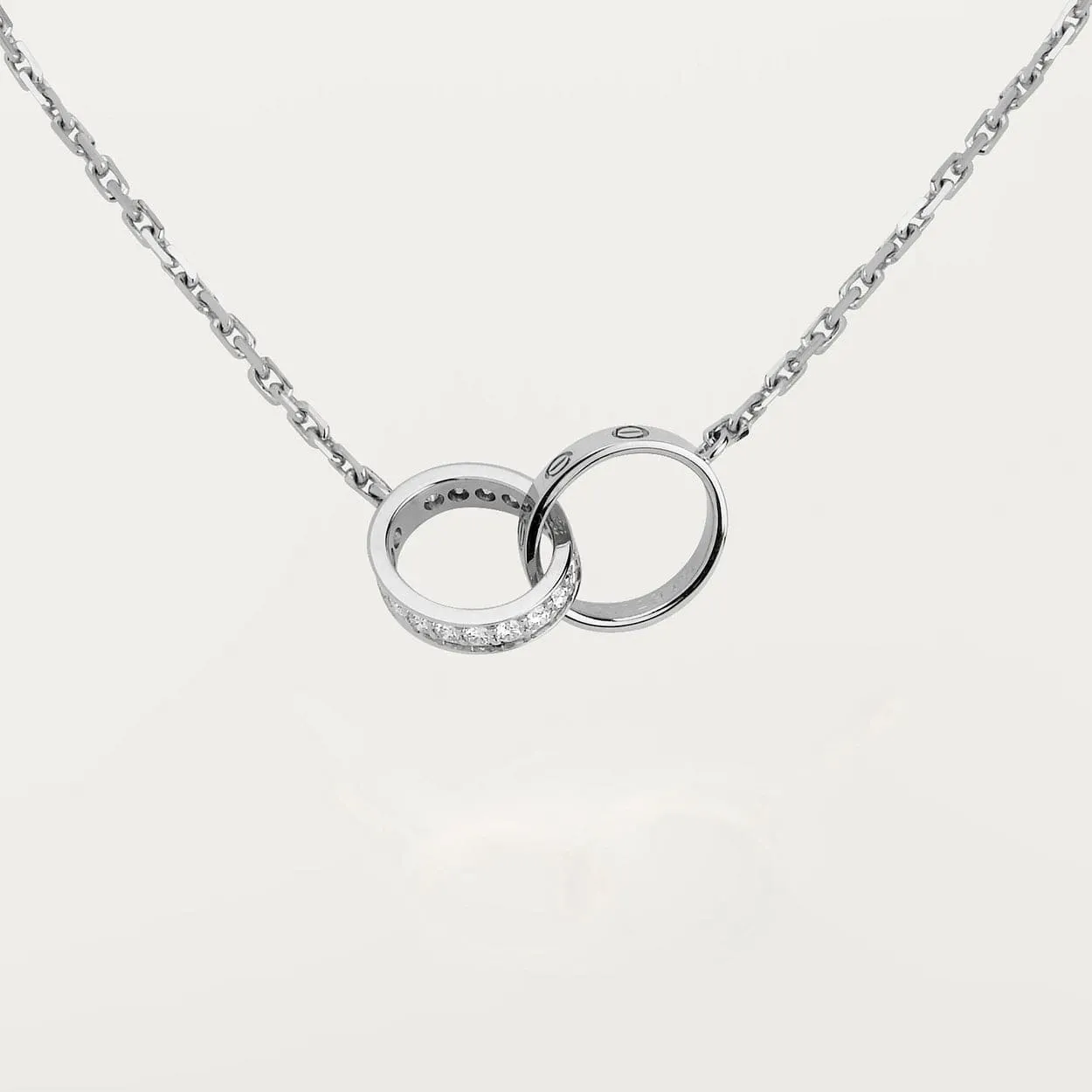 car Love Necklace Interlocking 2 Circles Necklace