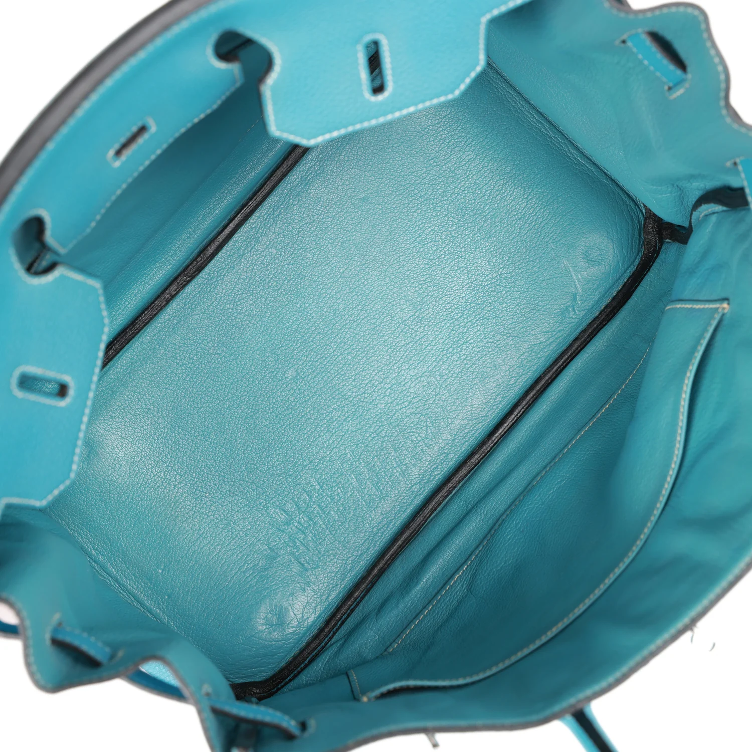 Pre-owned Hermes Birkin 35 Bleu Jean Togo Palladium Hardware