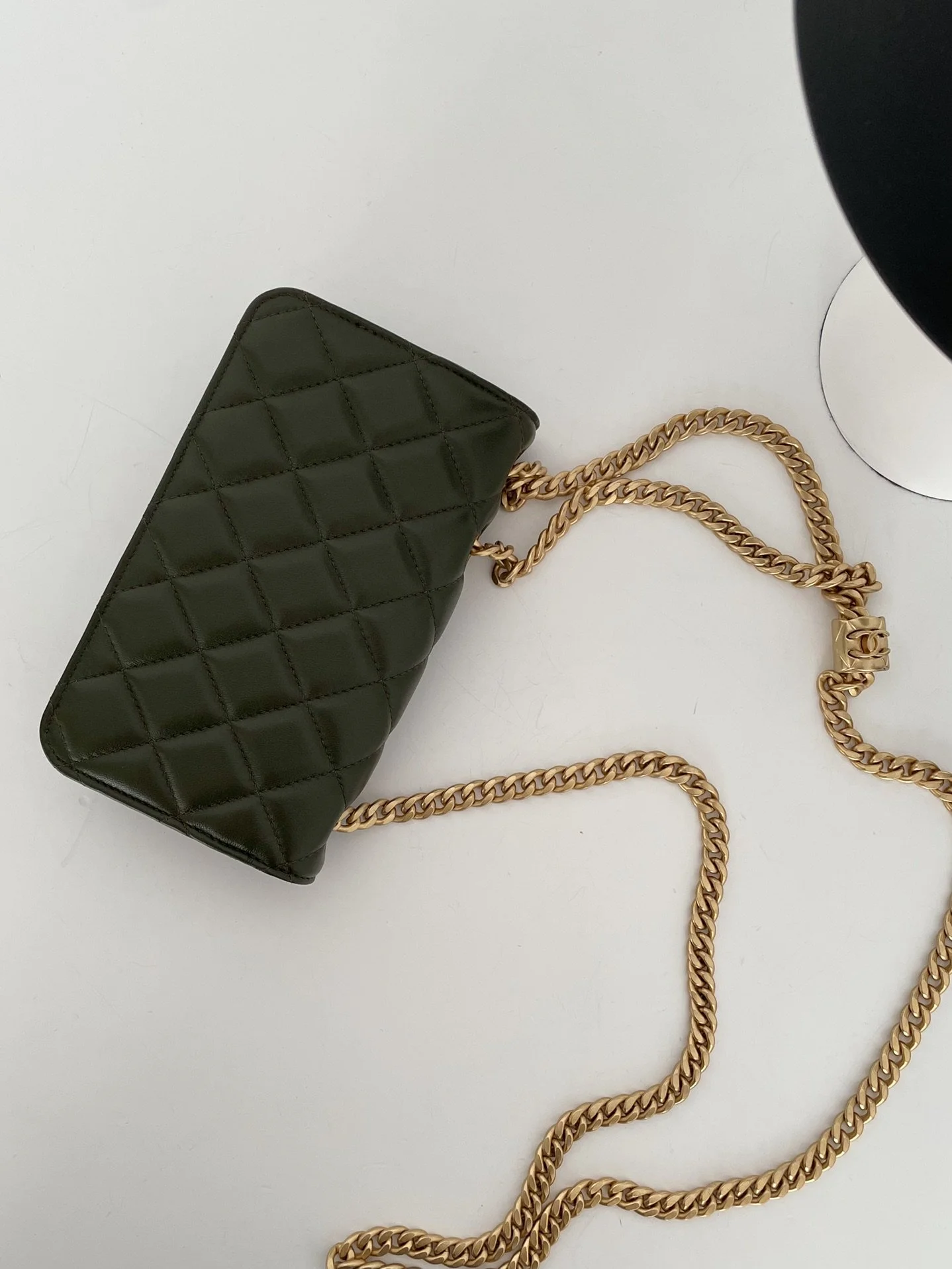 Chanel Wallet With Strap Dark Green For Women, Women’s Bags 6.7in/17cm