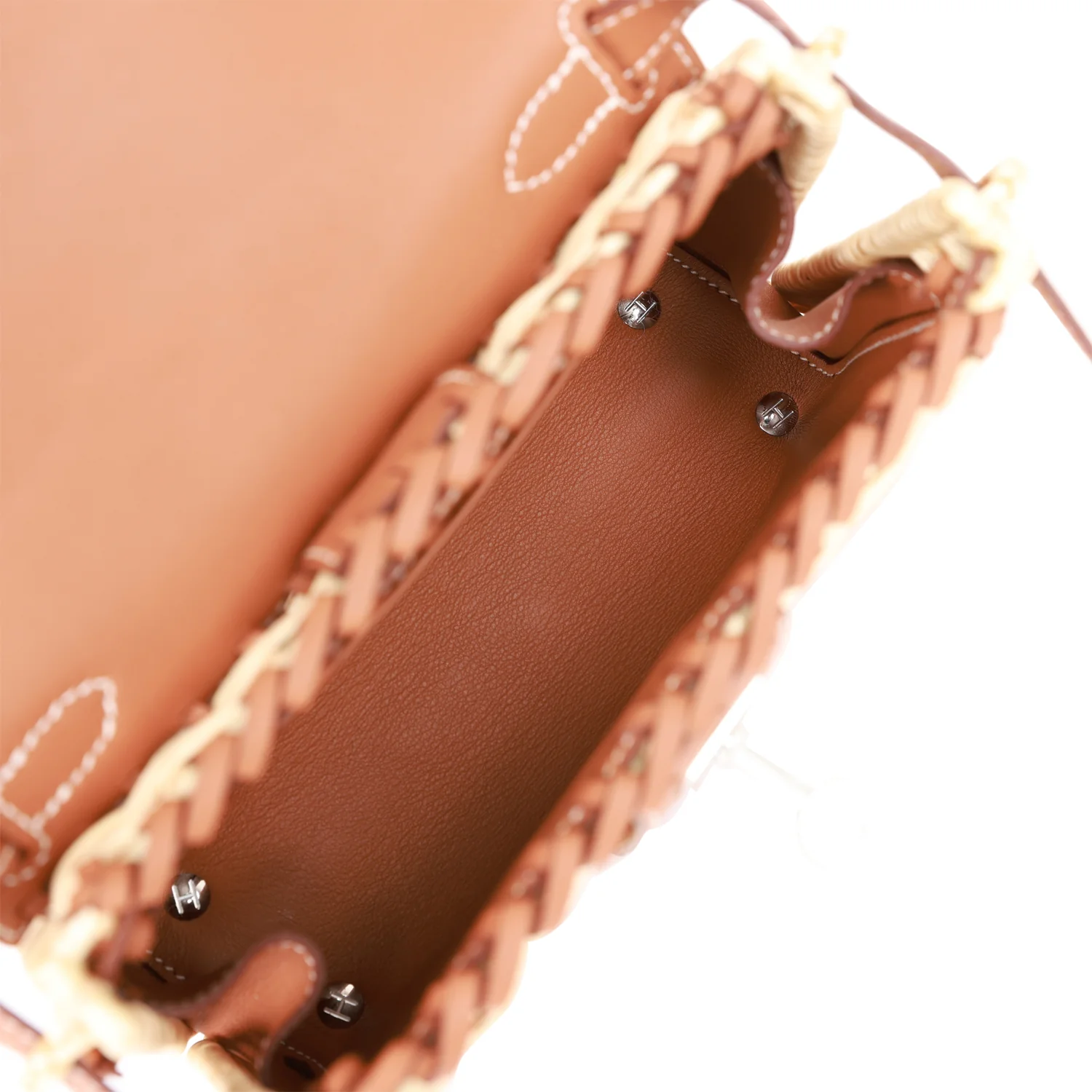 Pre-owned Hermes Mini Picnic Kelly 20 Gold Swift Palladium Hardware