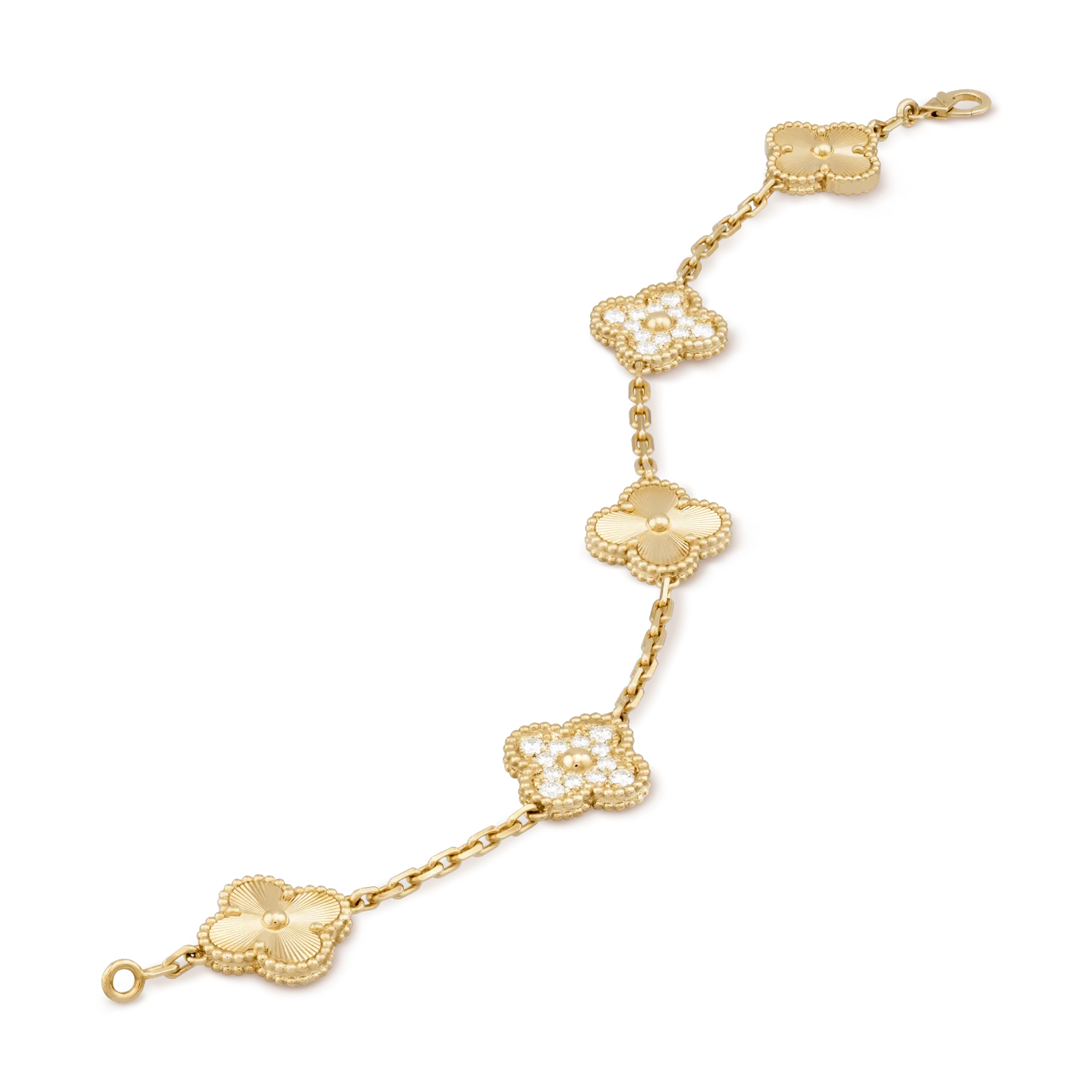 Van Cleef&Arpels alhambra 18K yellow gold necklace, Diamond