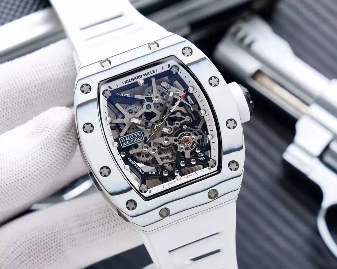 RM 35-02 White Dial White Bezel White Rubber Strap RUML3