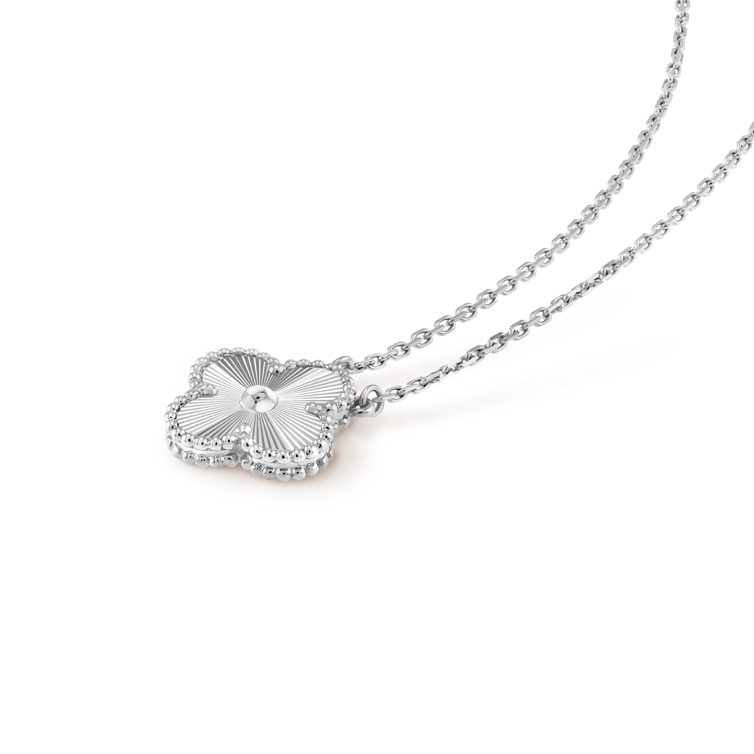 Van Cleef&Arpels VintageAlhambra pendant The pendant is attached to the necklace’s chain white gold