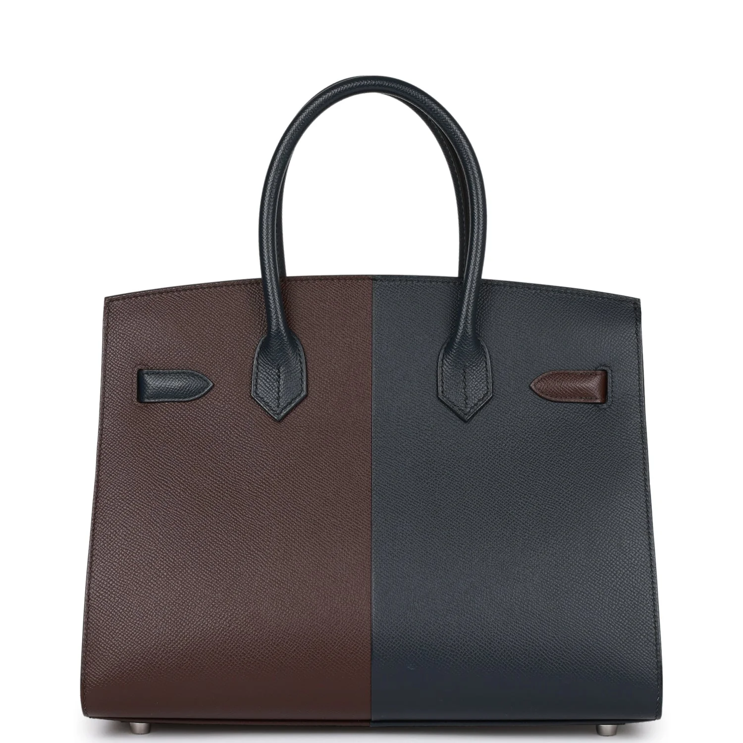 Pre-owned Hermes Casaque Birkin Sellier 30 Rouge Sellier and Bleu Indigo Epsom Palladium Hardware