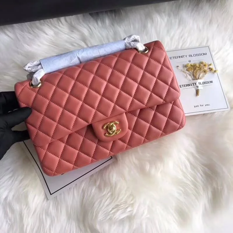 Chanel 1112 Rose Quartz Medium Size 2.55 Lambskin Leather Flap Bag