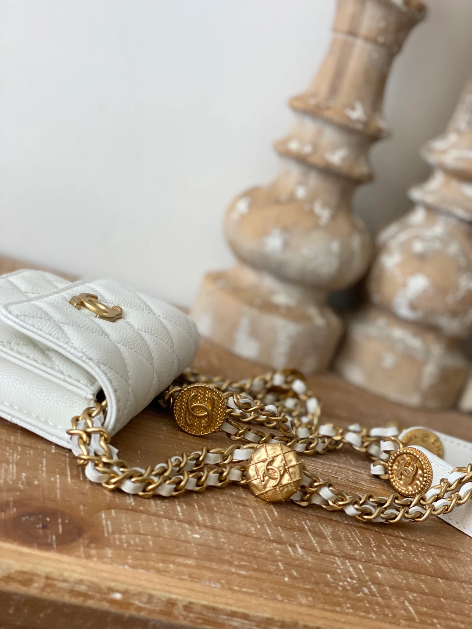 Chanel Clutch With Chain White For Women, Women’s Bags 4.8in/12.3cm