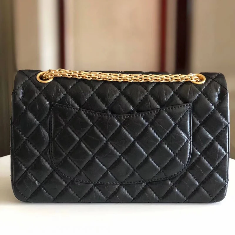 Chanel 2.55 Aged Calfskin Leather Flap Bag A37586