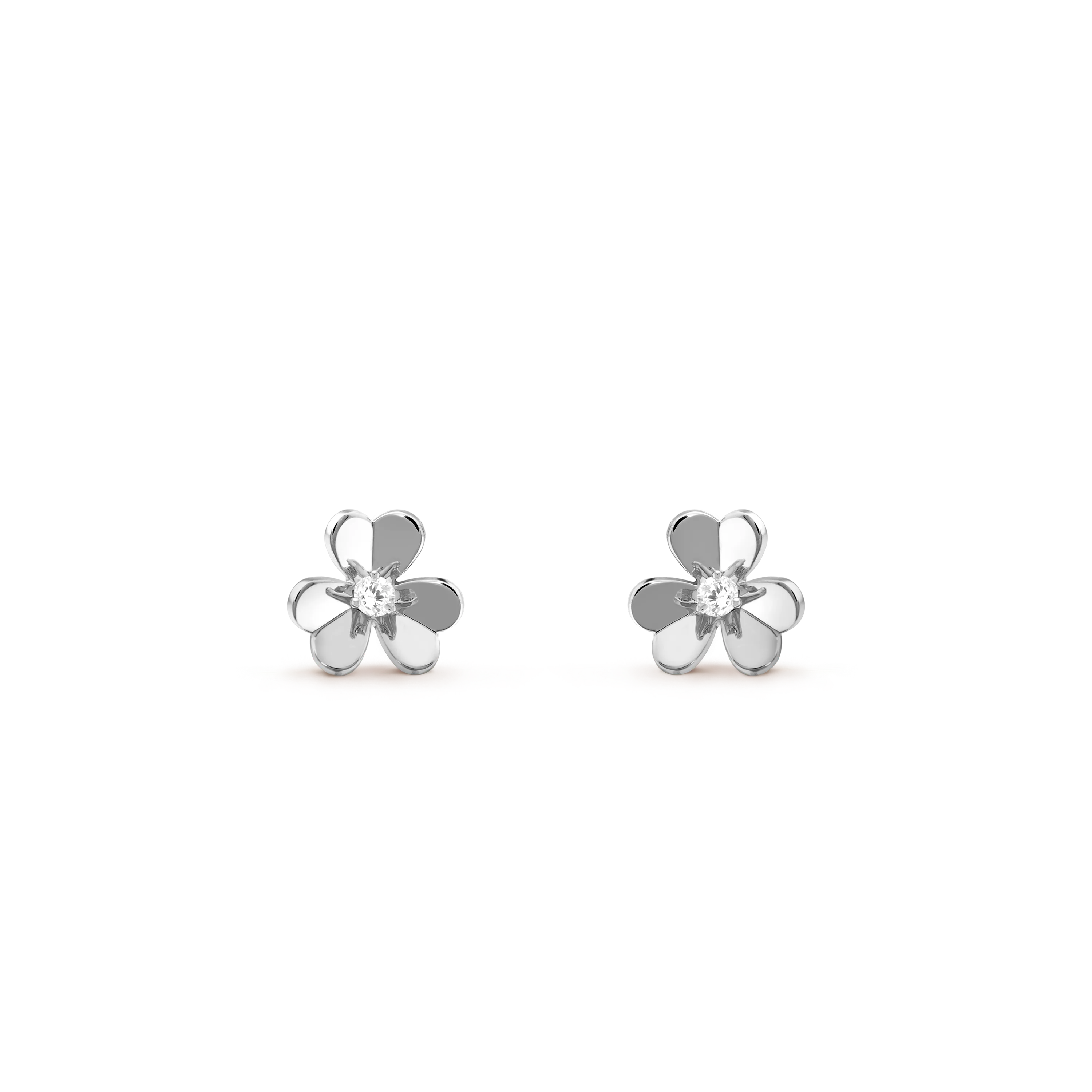Frivole earrings, mini model white gold, Diamond