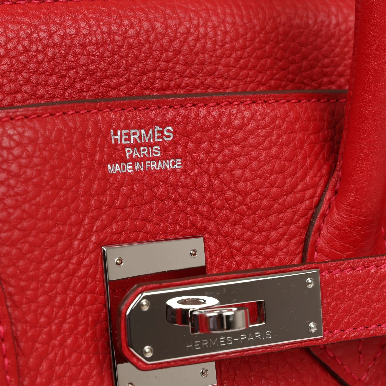 Pre-owned Hermes Birkin 35 Rouge Casaque Clemence Palladium Hardware