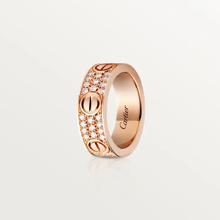 LOVE RING, DIAMOND-PAVED