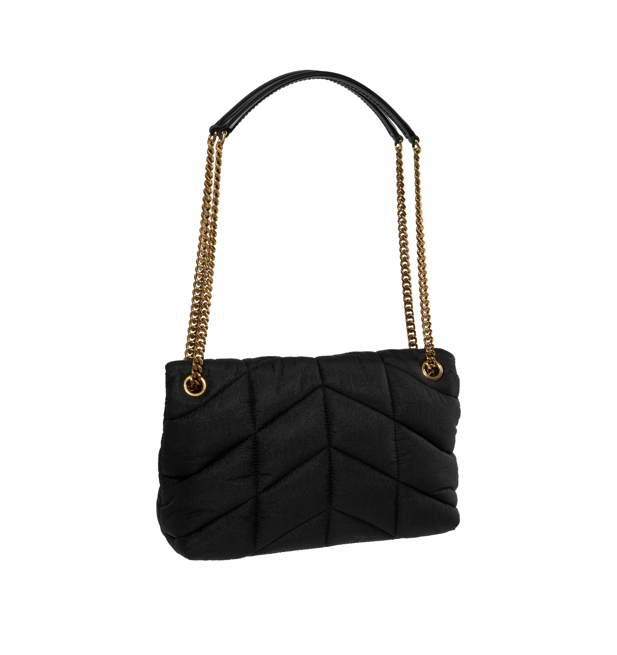 PUFFER SMALL NYLON AND LEATHER BAG