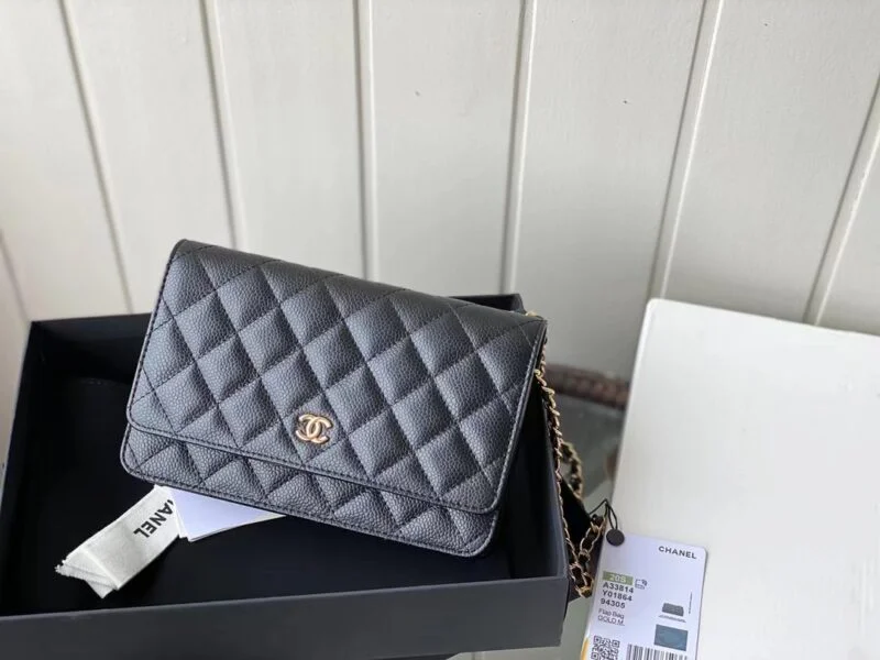 Chanel Caviar Quilted Wallet On Chain W-A33814