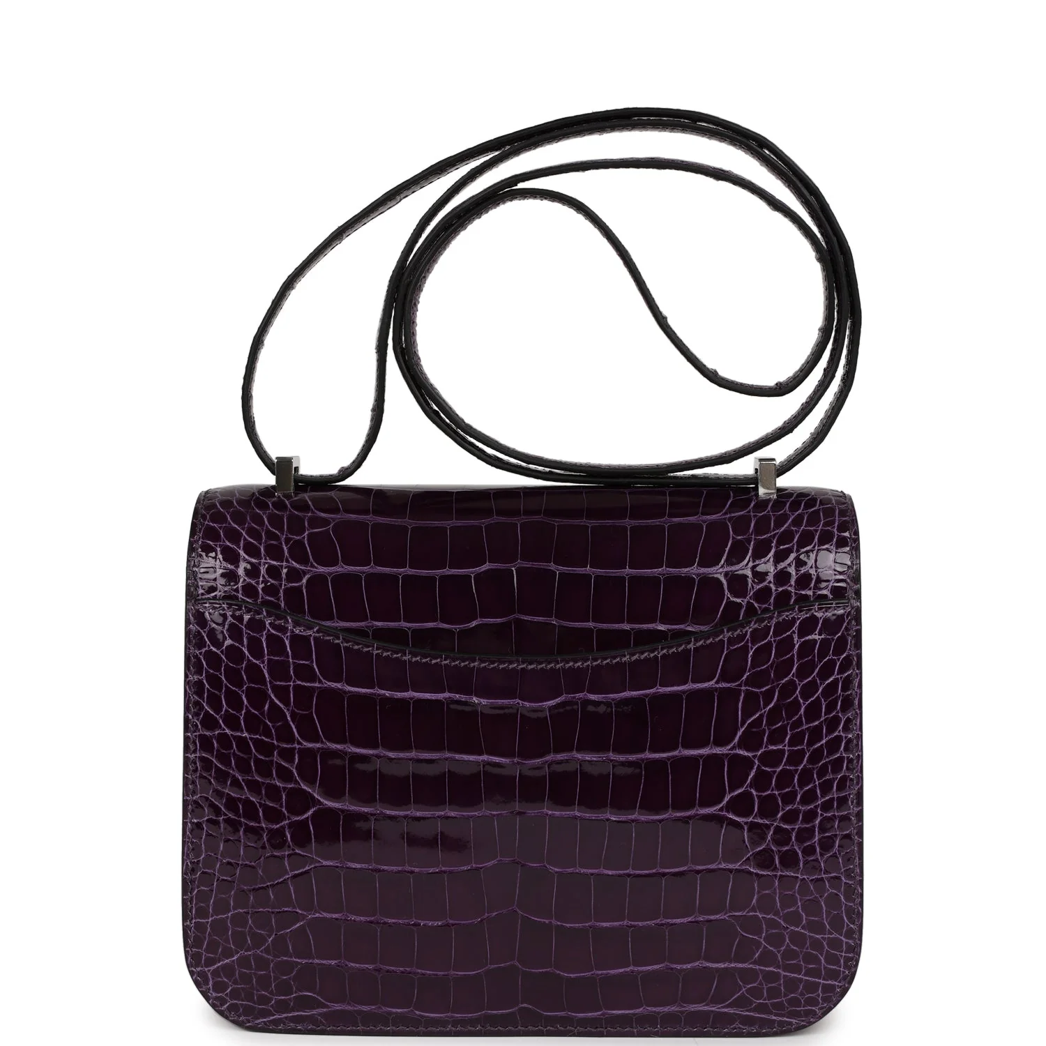 Hermes Constance 18 Amethyst Shiny Alligator Tigers Eye Quartz Palladium Hardware