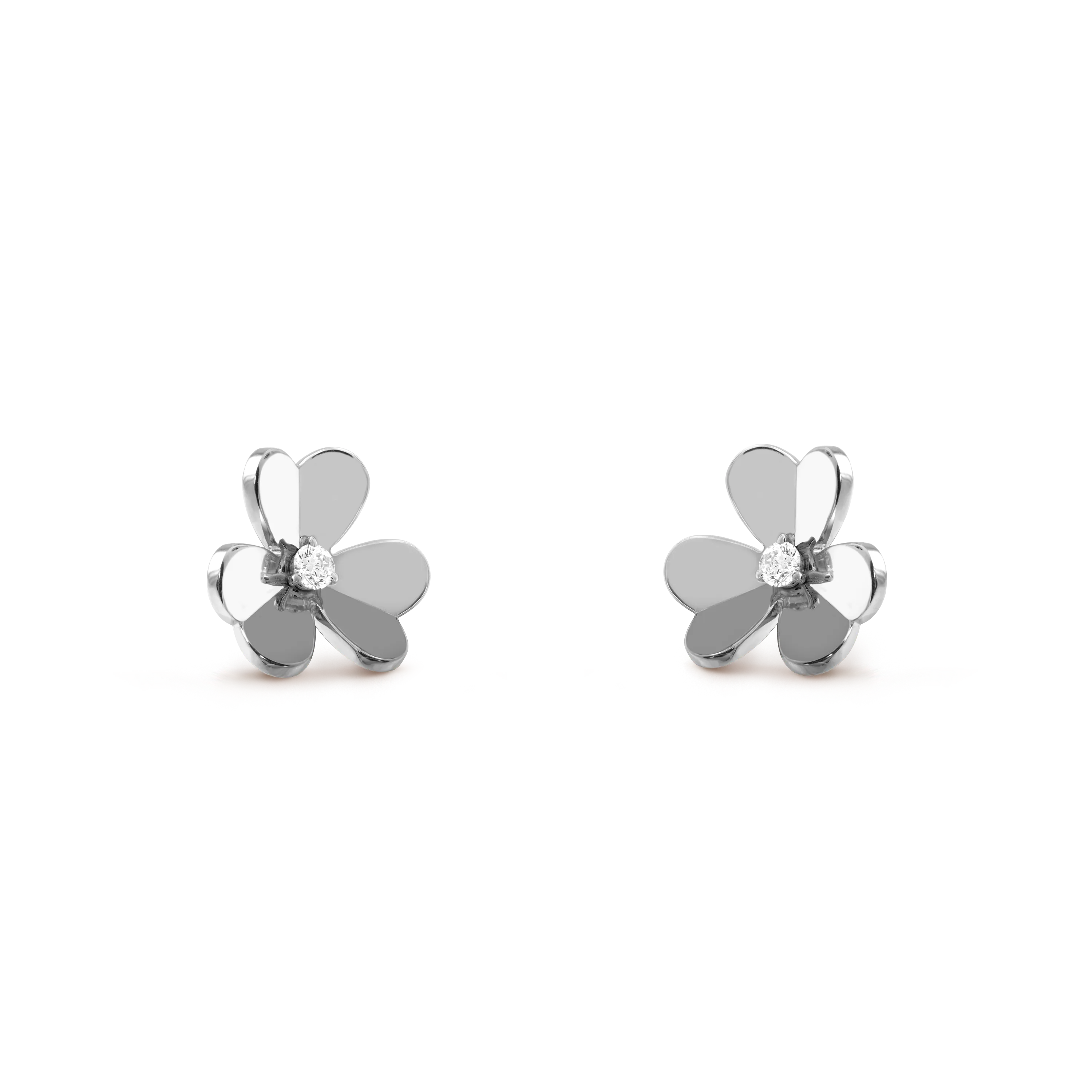 Frivole earrings, small model white gold, Diamond