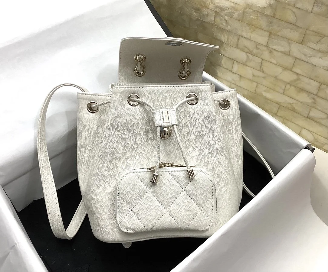 Chanel Small Affinity Backpack White For Women, Women’s Bags 9.8in/25cm