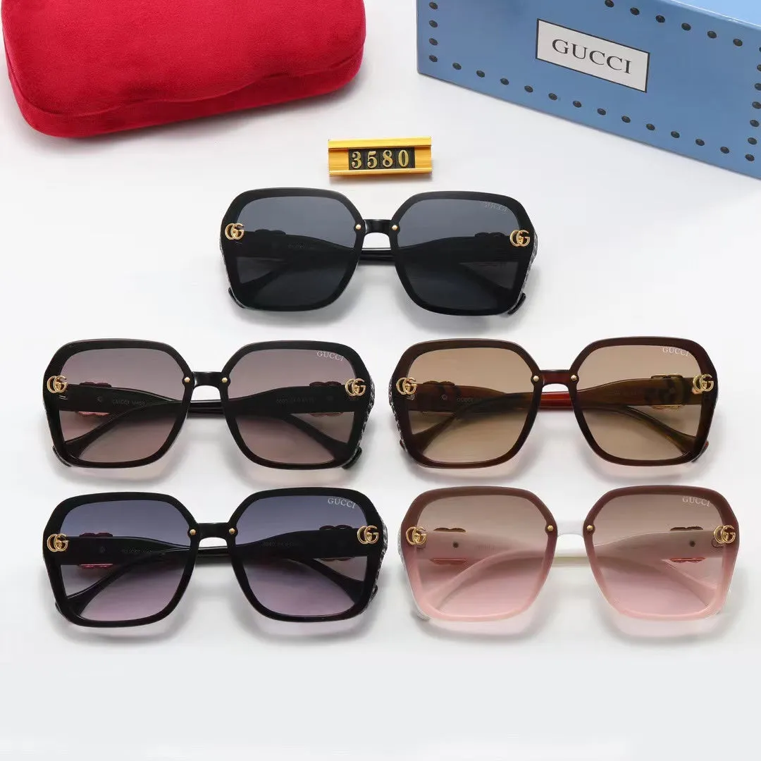 5-Color Fashion GG Round Frame Sunglasses Polarized