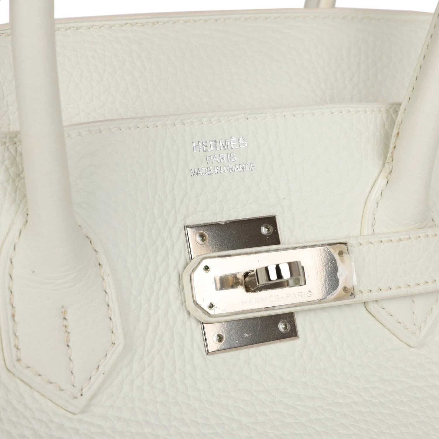 Pre-owned Hermes Birkin 35 White Togo Palladium Hardware