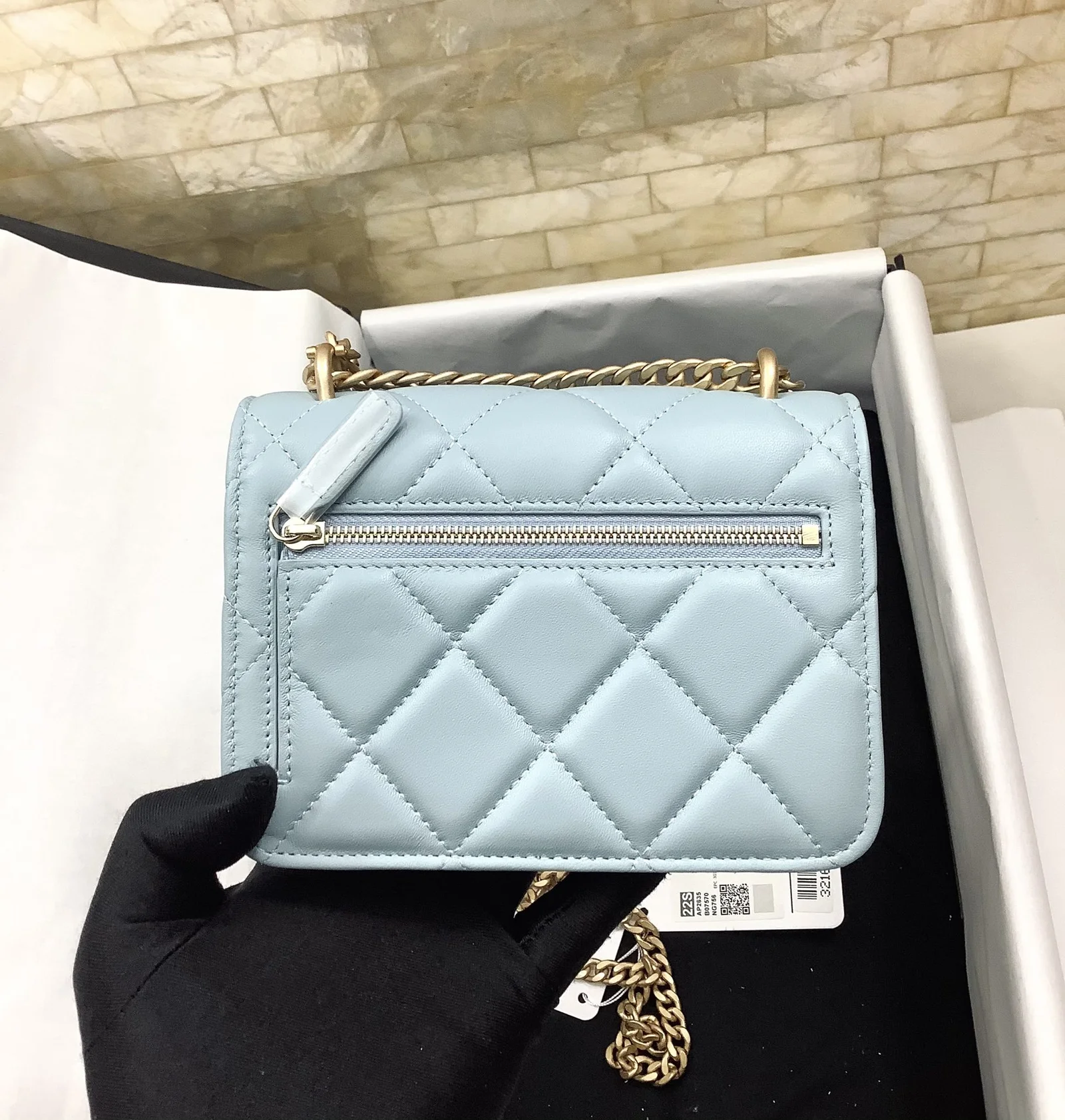 Chanel Spring And Summer 22C Turquoise For Women, Women’s Bags 6.1in/15.5cm