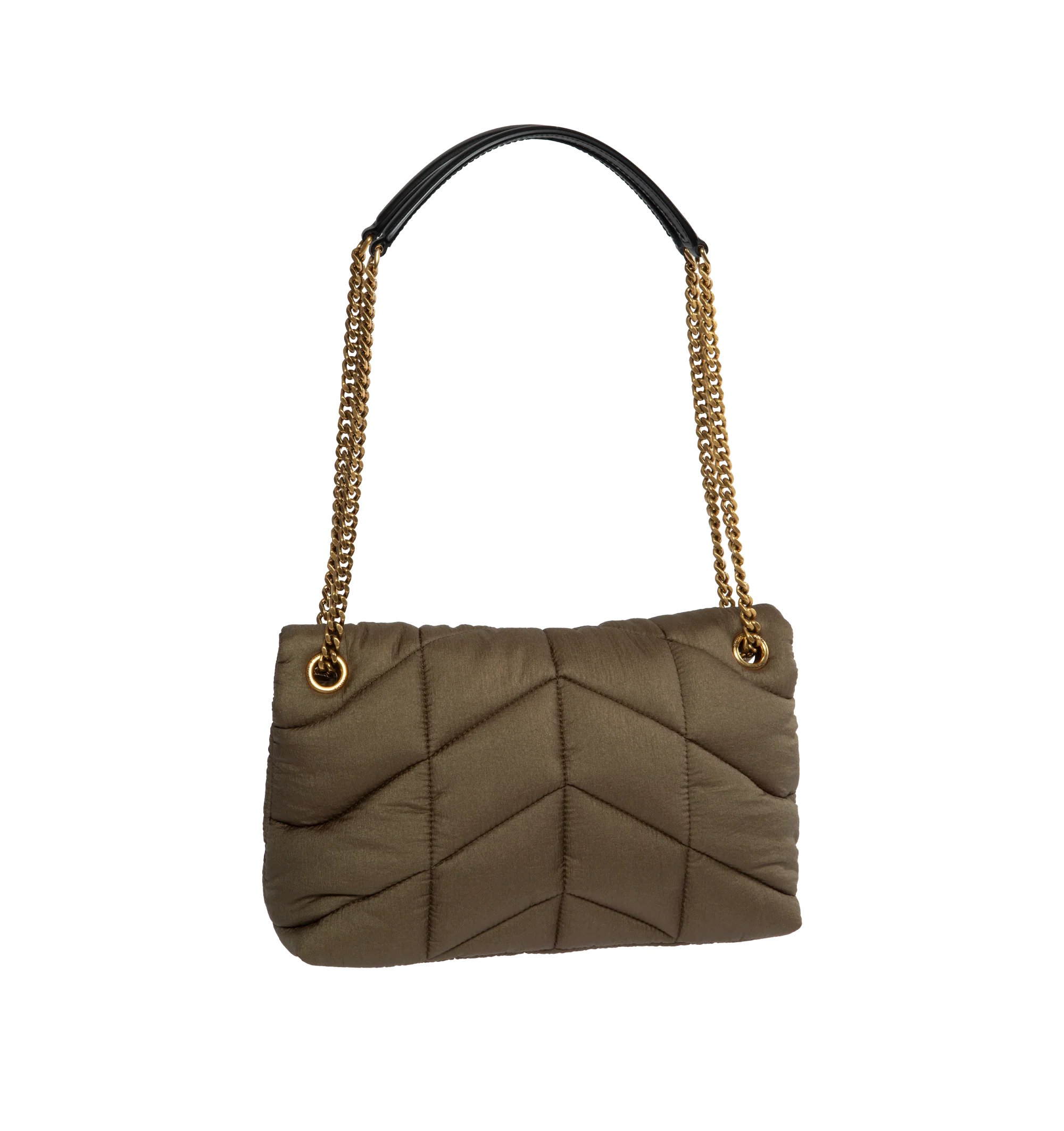 PUFFER SMALL NYLON AND LEATHER BAG