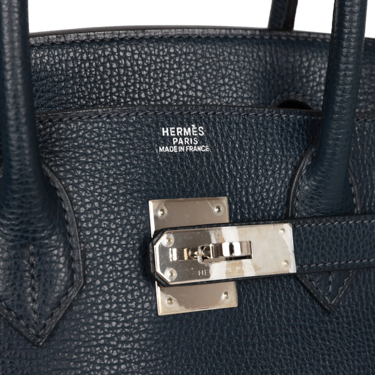 Pre-owned Hermes Birkin 30 Bleu Indigo Vache Liegee Palladium Hardware