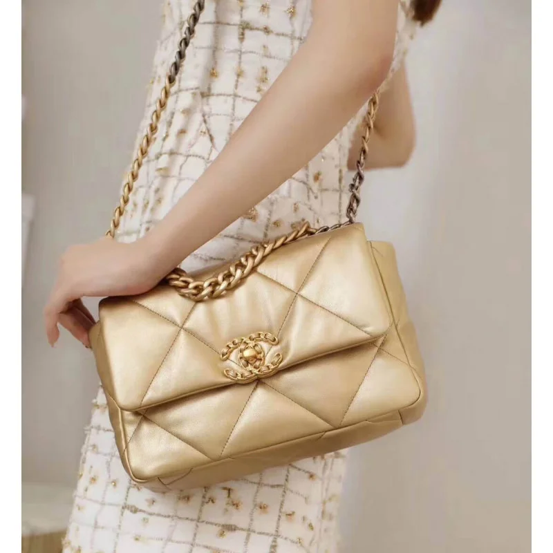 Chanel 19 Flap Bag As1160 Gold