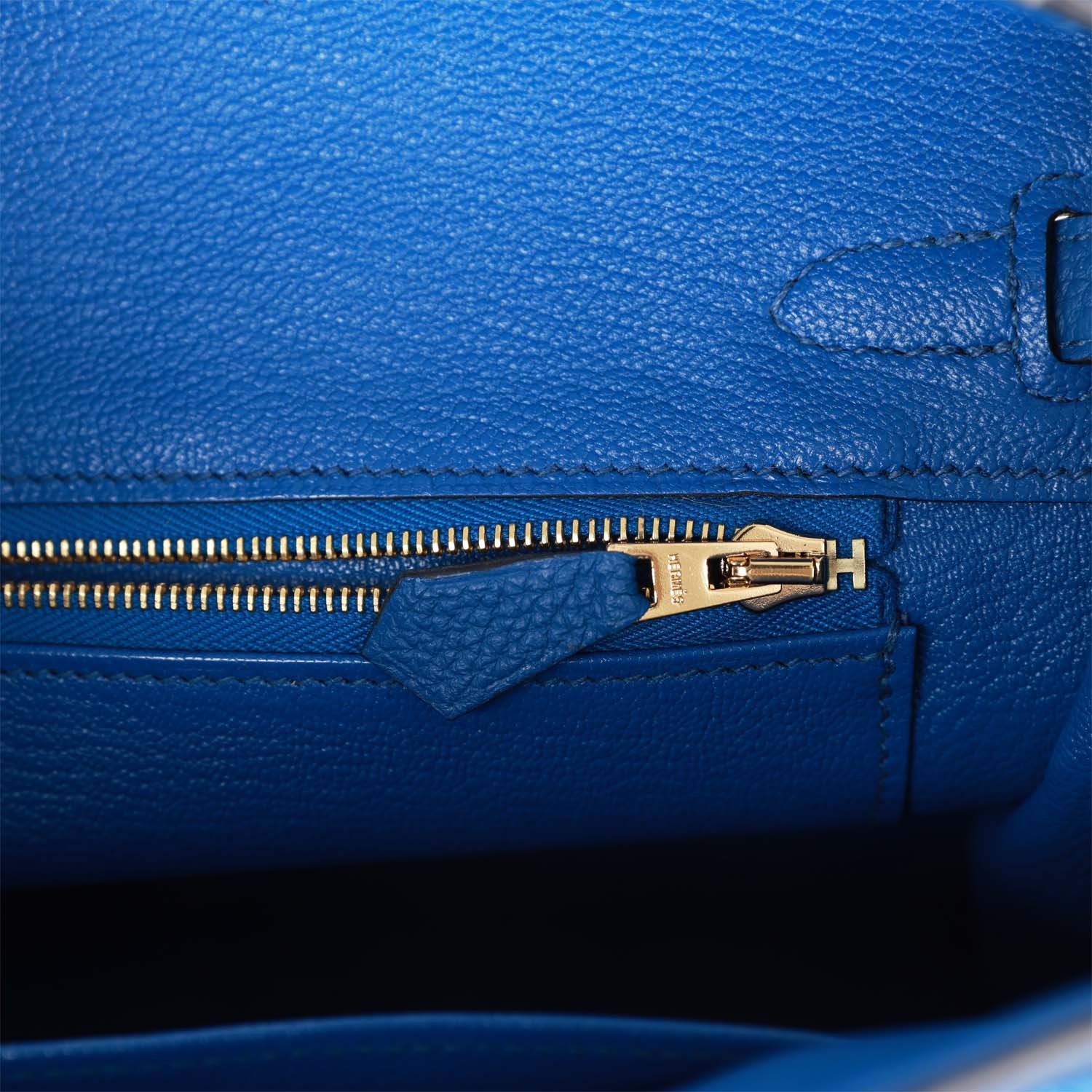 Pre-owned Hermes Birkin 25 Bleu France Togo Gold Hardware