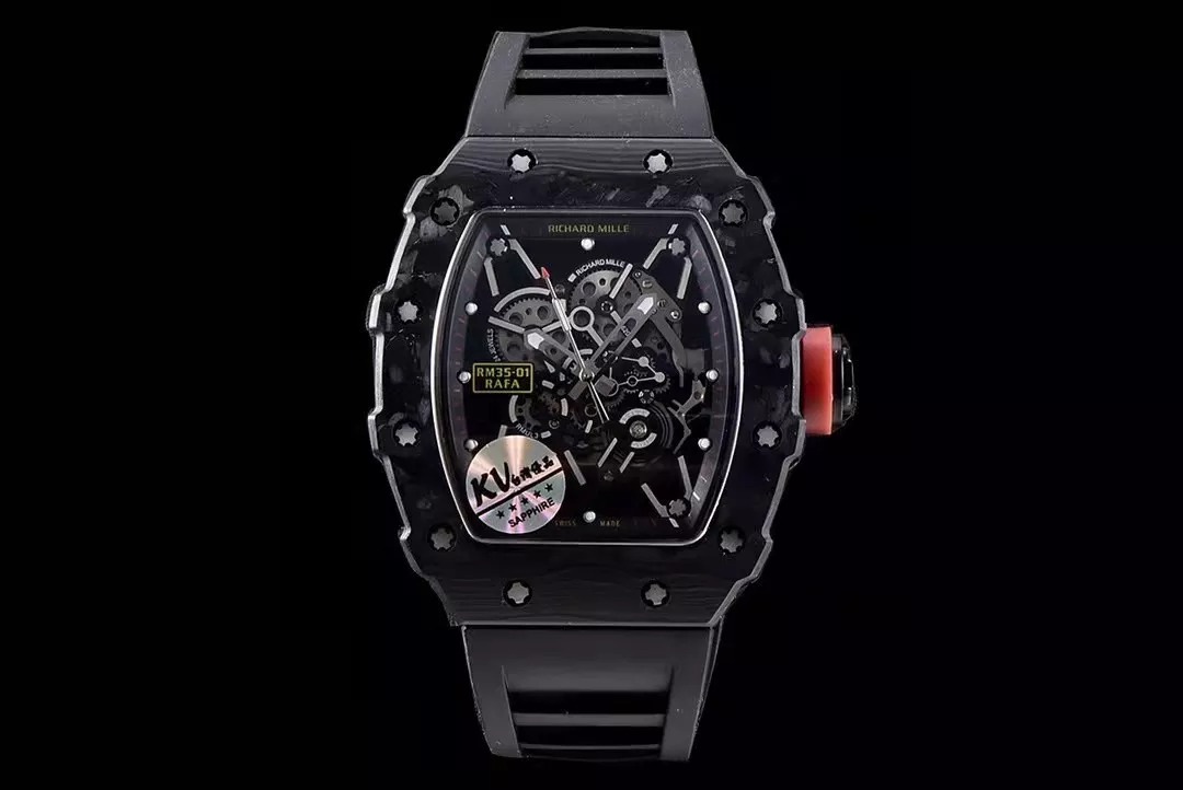 RM 35-01 Black Bezel Red Markers Black Rubber Strap KV RUML3