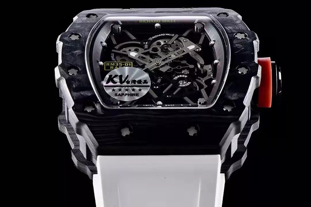 RM 35-01 Black Bezel Blue Dial White Rubber Strap KV RUML3